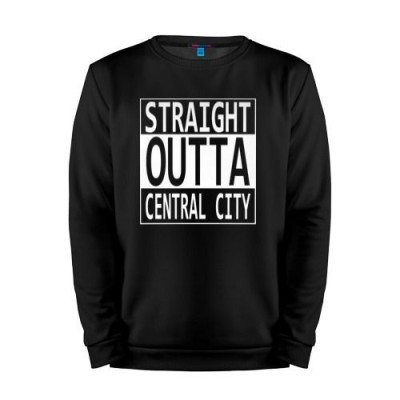 Мужской свитшот хлопок «STRAIGHT OUTTA CENTRAL CITY» black 
