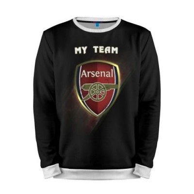 Мужской свитшот 3D «My team Arsenal» white 