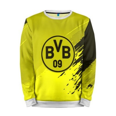 Мужской свитшот 3D «FC Borussia abstract style» white 
