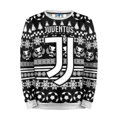 Мужской свитшот 3D «Juventus 2018 Новогодний» white 