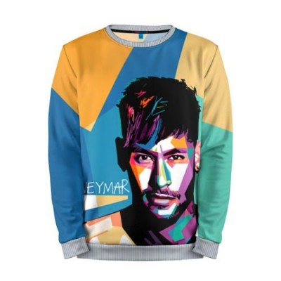 Мужской свитшот 3D «Neymar» grey 