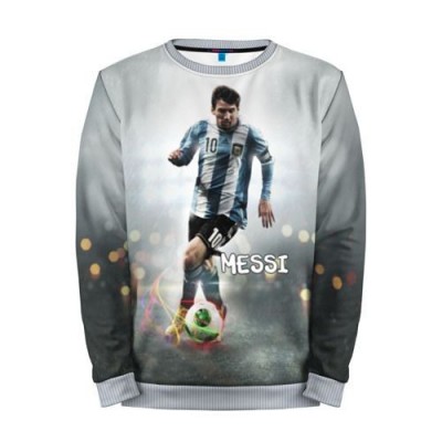 Мужской свитшот 3D «Leo Messi» grey 