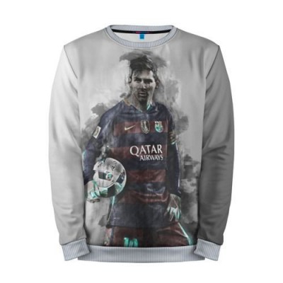 Мужской свитшот 3D «Lionel Messi» grey 