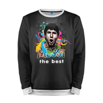 Мужской свитшот 3D «Messi the best» white 