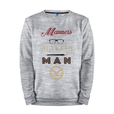 Мужской свитшот хлопок «Manners Maketh Man [Kingsman] » melange 