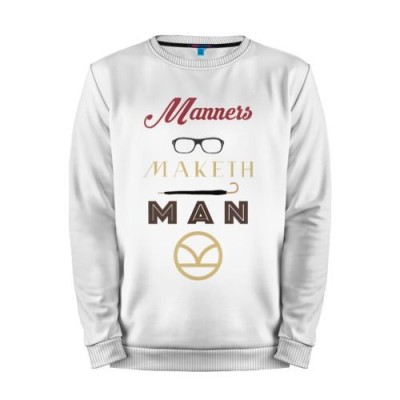 Мужской свитшот хлопок «Manners Maketh Man [Kingsman] » white 