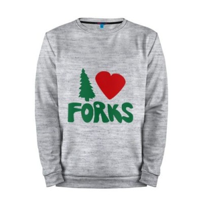 Мужской свитшот хлопок «I love Forks» melange 