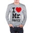 Мужской свитшот хлопок «I love Mr Darcy» melange - Мужской свитшот хлопок «I love Mr Darcy» melange